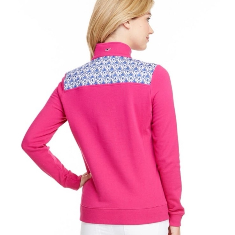 Vineyard Vines Pink Quarter-Zip Top size large - Picture 2 of 9
